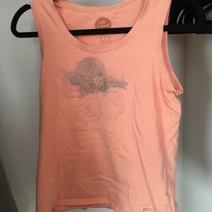 🌺Life Is Good Orange Floral Graphic Tank Top🌺(S)